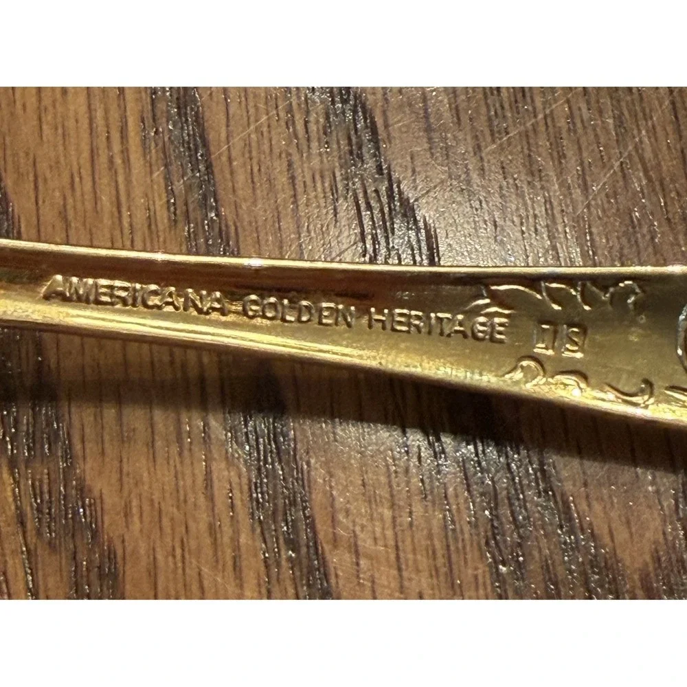 Vtg. Americana Golden Heritage Golden Scroll Serving Set 4 Piece Gold Plated MCM